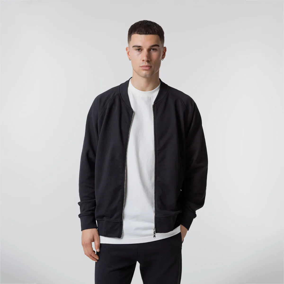 Heavyweight Fleece Bomber | Black