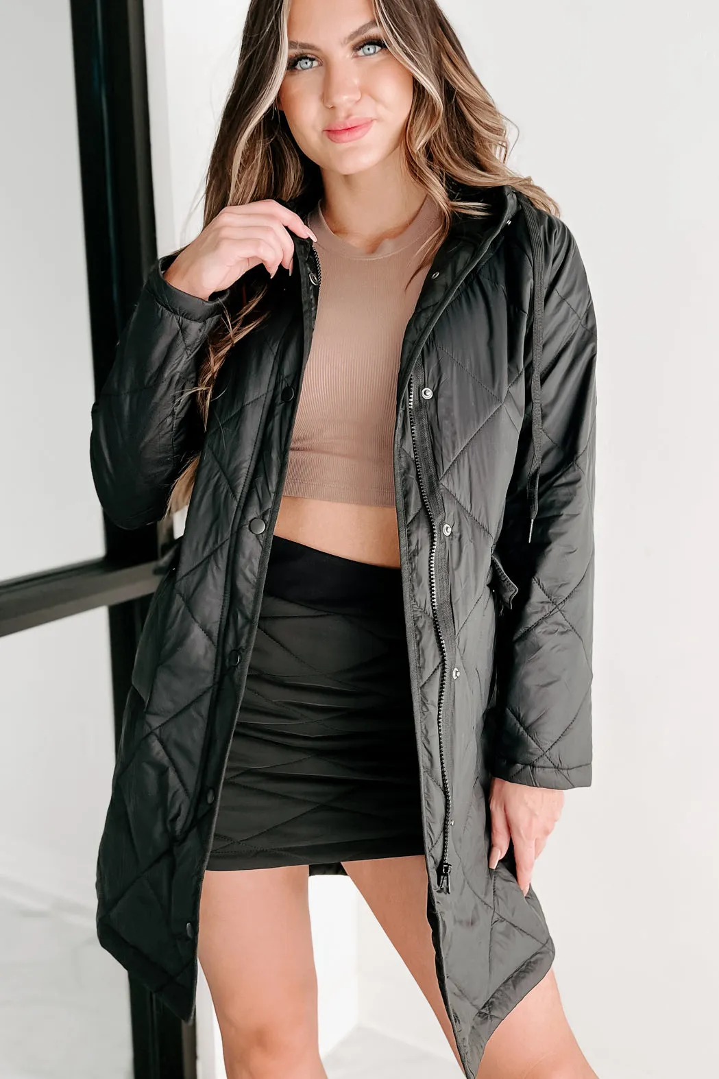 Holiday Steal- Winter Walks Quilted Coat (Black)