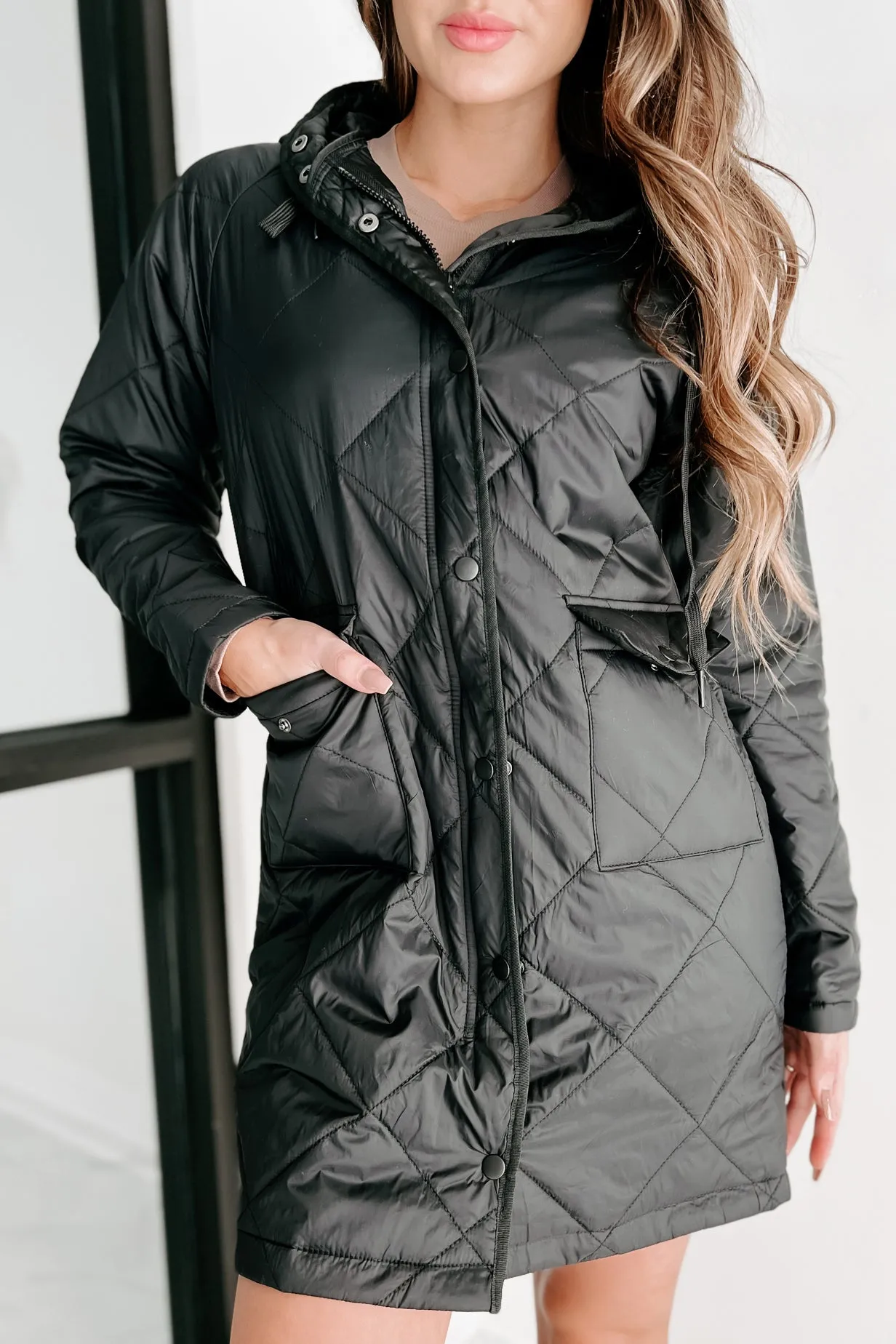 Holiday Steal- Winter Walks Quilted Coat (Black)