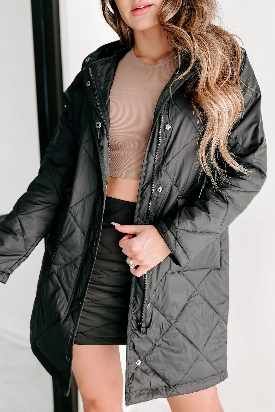 Holiday Steal- Winter Walks Quilted Coat (Black)