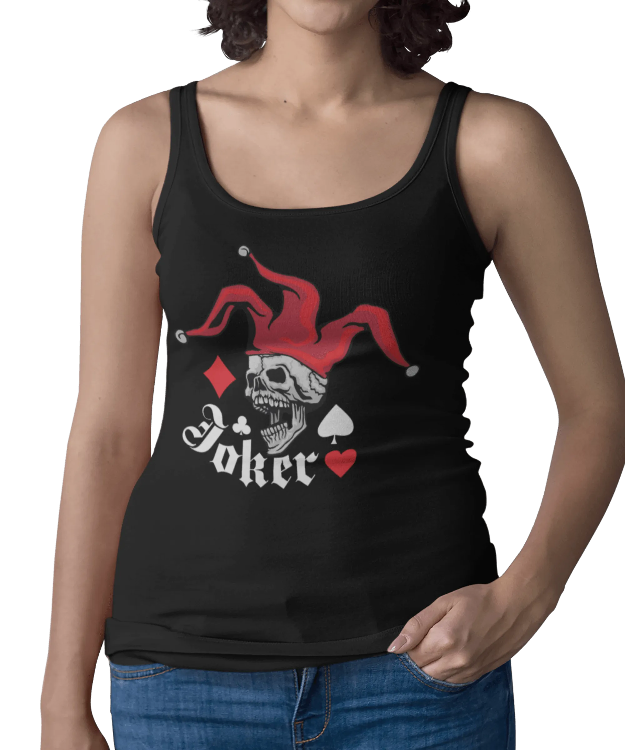 Joker Skull Tattoo Design Adult Womens Vest Top