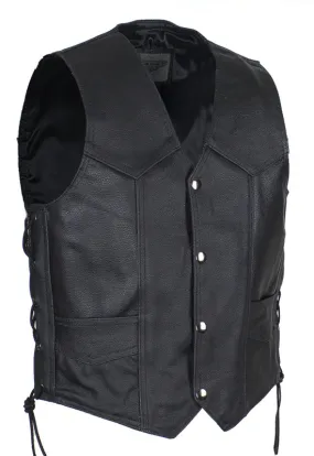 Kids Regular Vest with Side Laces, Genuine Leather