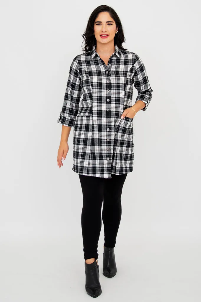 Larissa Tunic, Bobcat Plaid, Cotton