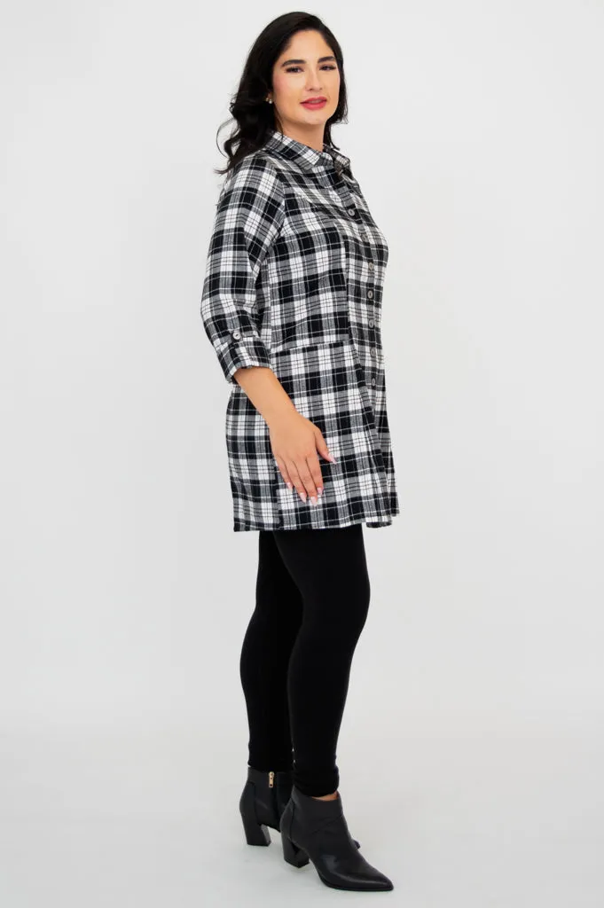 Larissa Tunic, Bobcat Plaid, Cotton