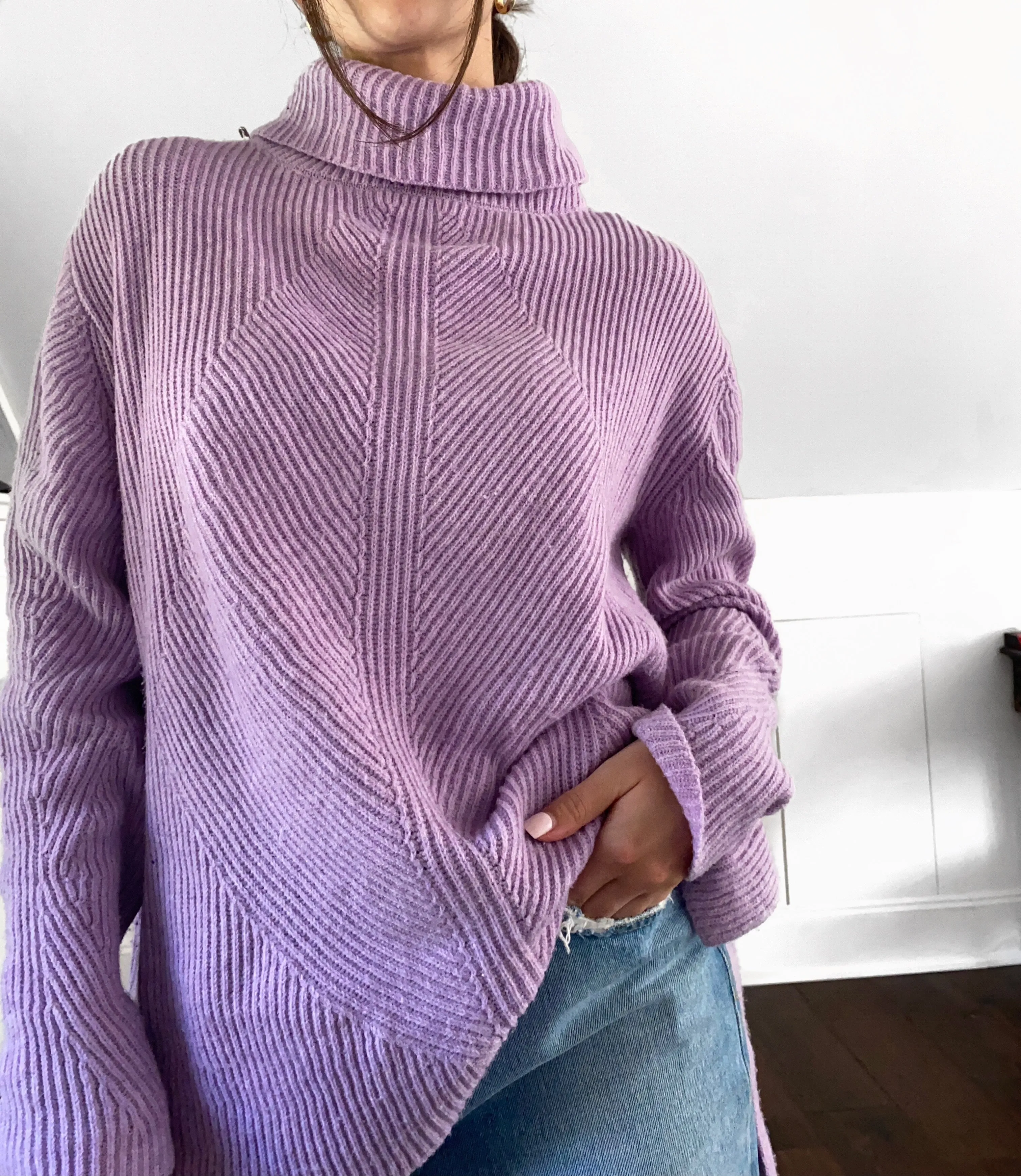 Lilac Turtleneck Sweater