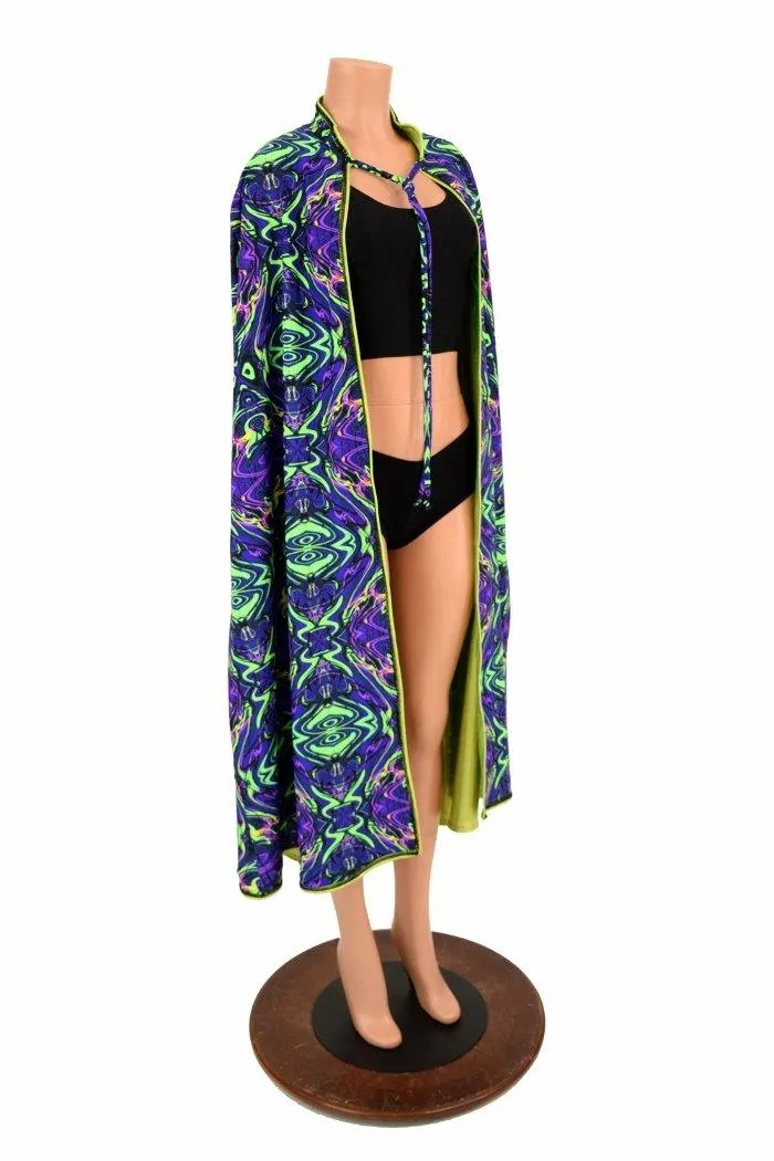 Lime & Neon Melt Reversible Hoodless Cape