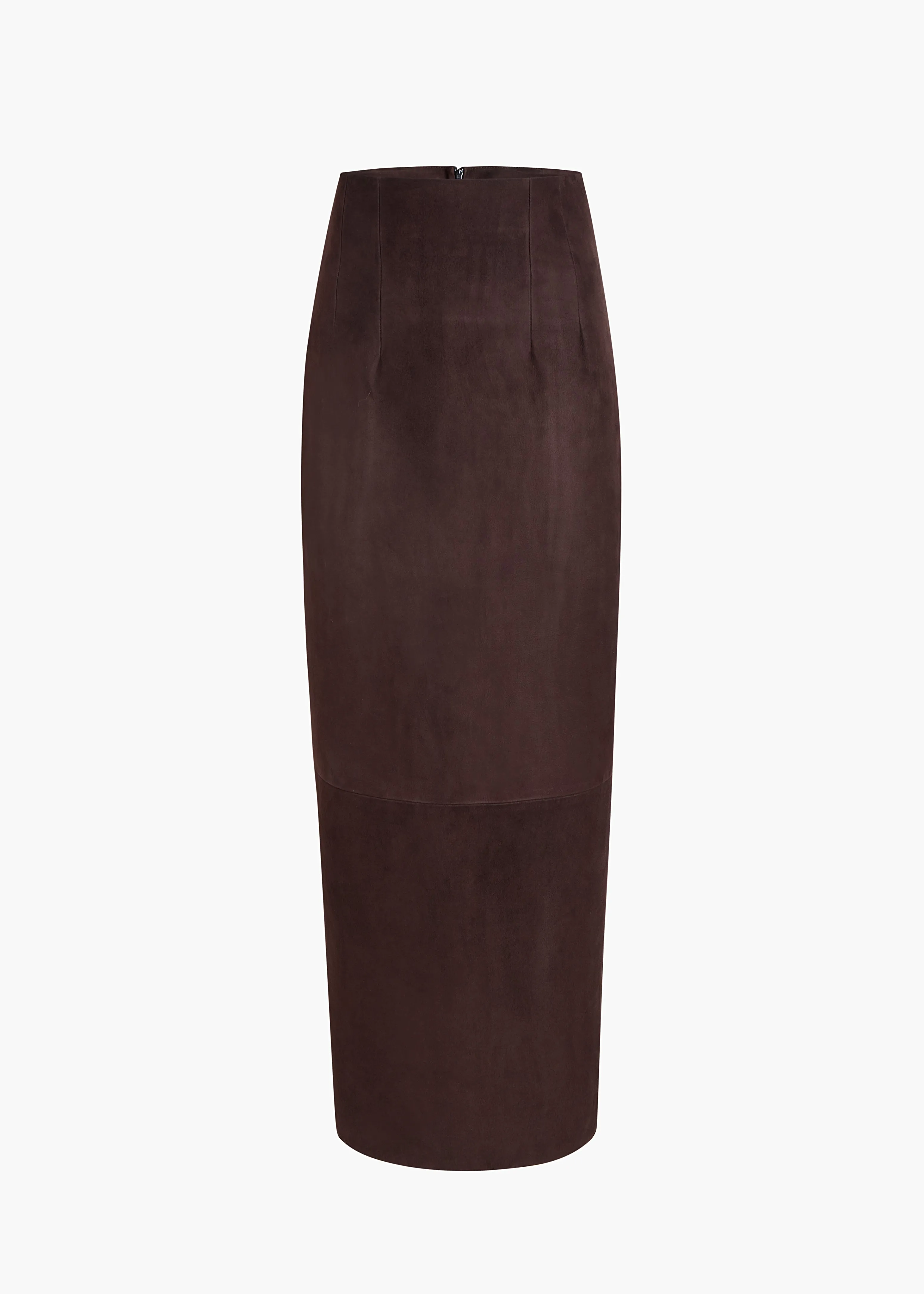 Loxley Skirt in Dark Brown Suede