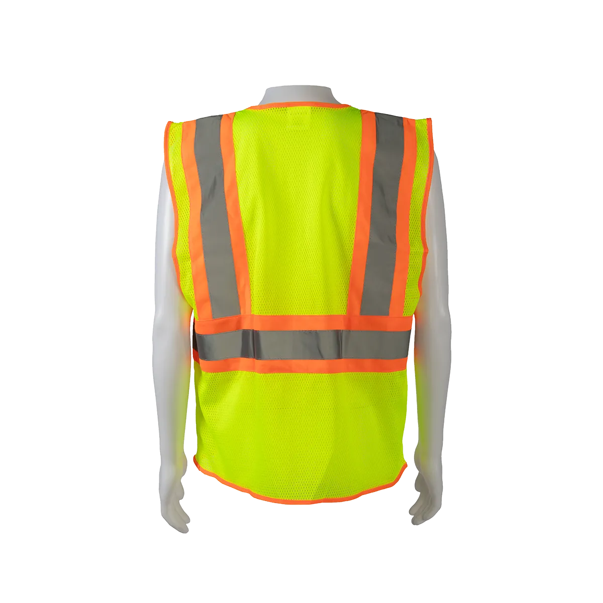 LVM2-CB1 ANSI/ISEA CB1 Two Tone DOT Class II Safety Vest, Lime Mesh