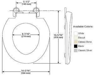 Mansfield White Round Toilet Seat