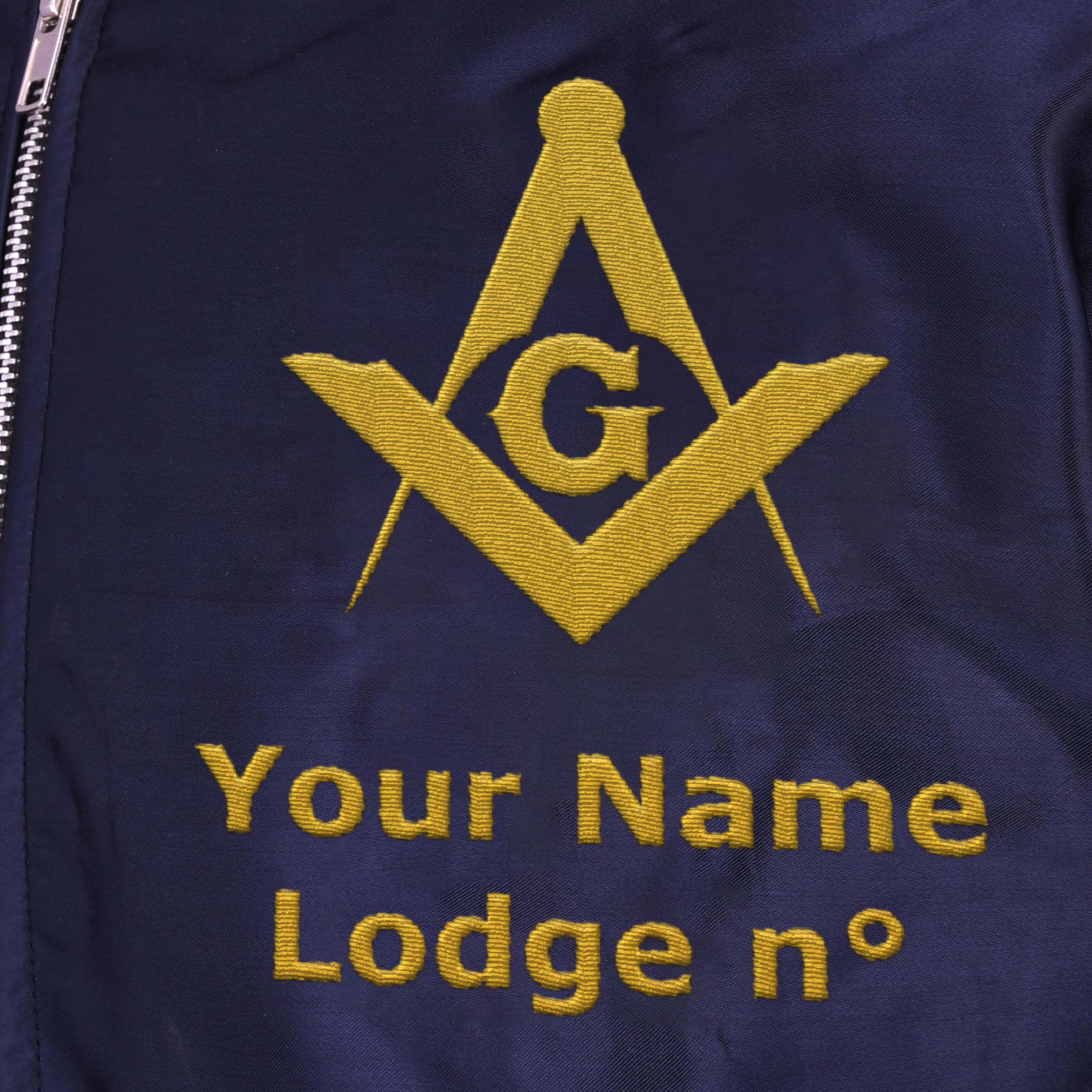 Master Mason Blue Lodge Jacket -  Nylon Blue Color With Gold Embroidery