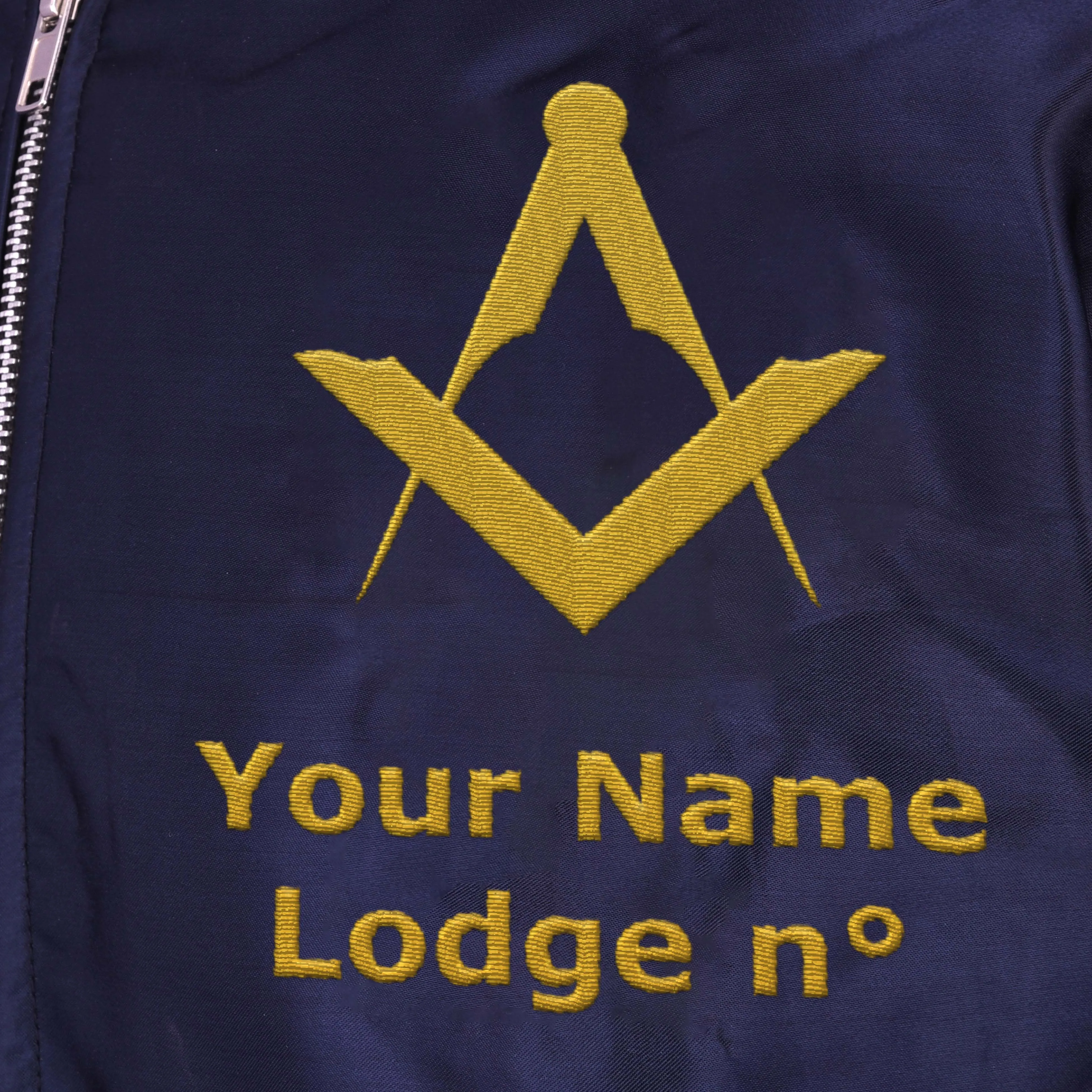 Master Mason Blue Lodge Jacket -  Nylon Blue Color With Gold Embroidery