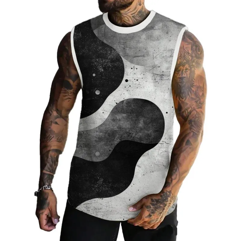 MEN'S BASIC PRINTED ROUND NECK VEST 06718633YM