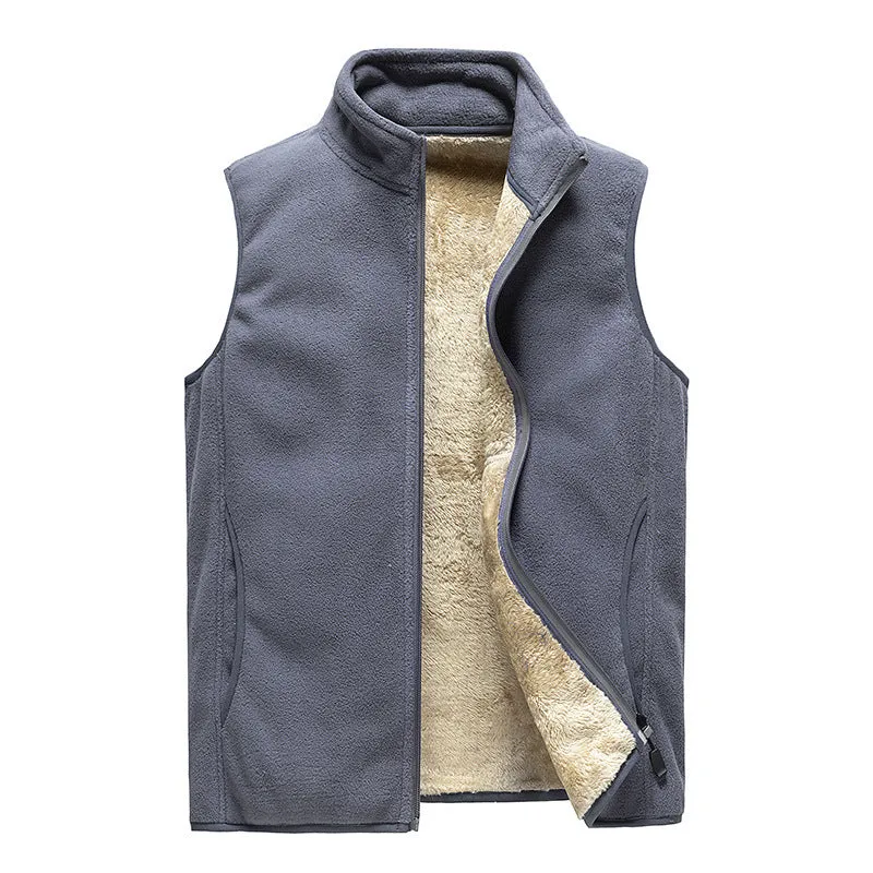 Men's Fleece Vest Thickened Warm Vest Jacket