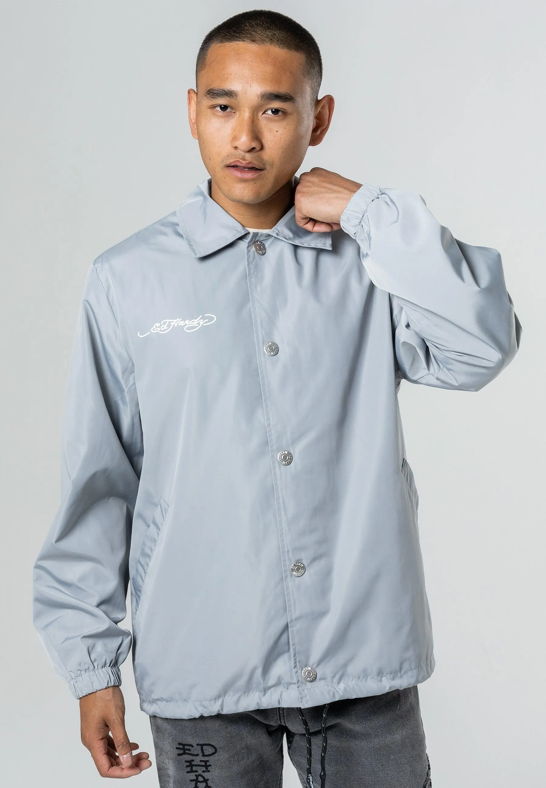 Mens Tokyo-Coach Jacket - Grey