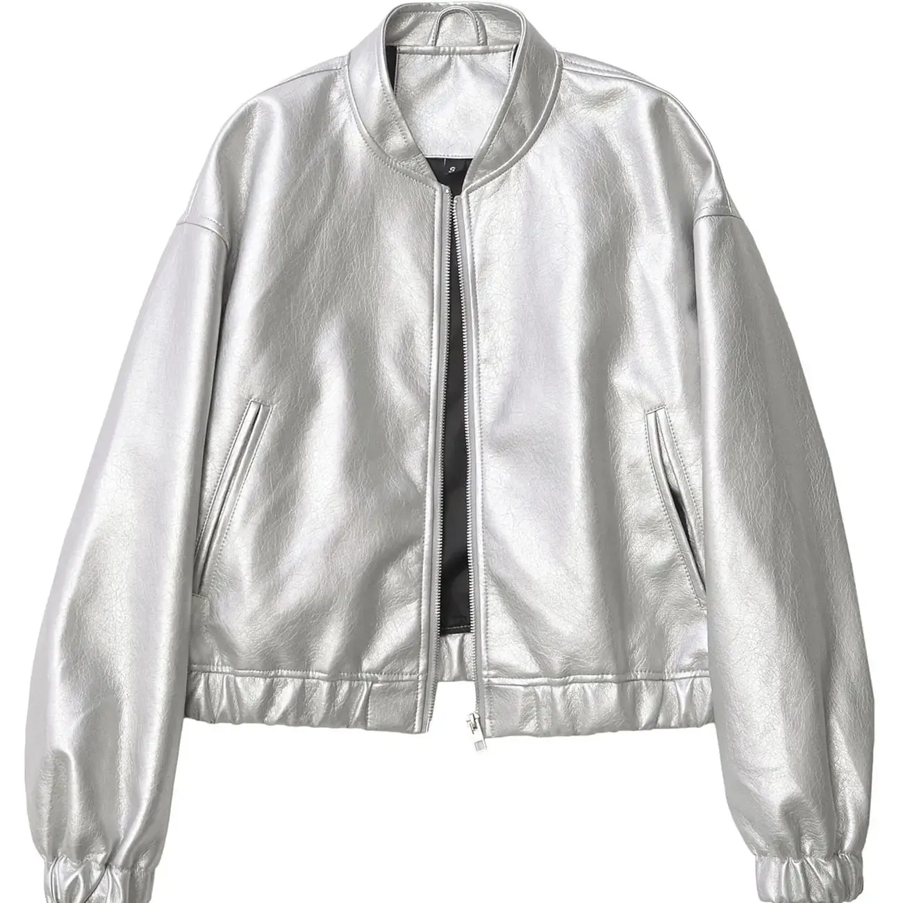 Metallic Bomber Silver Pilot Jacket