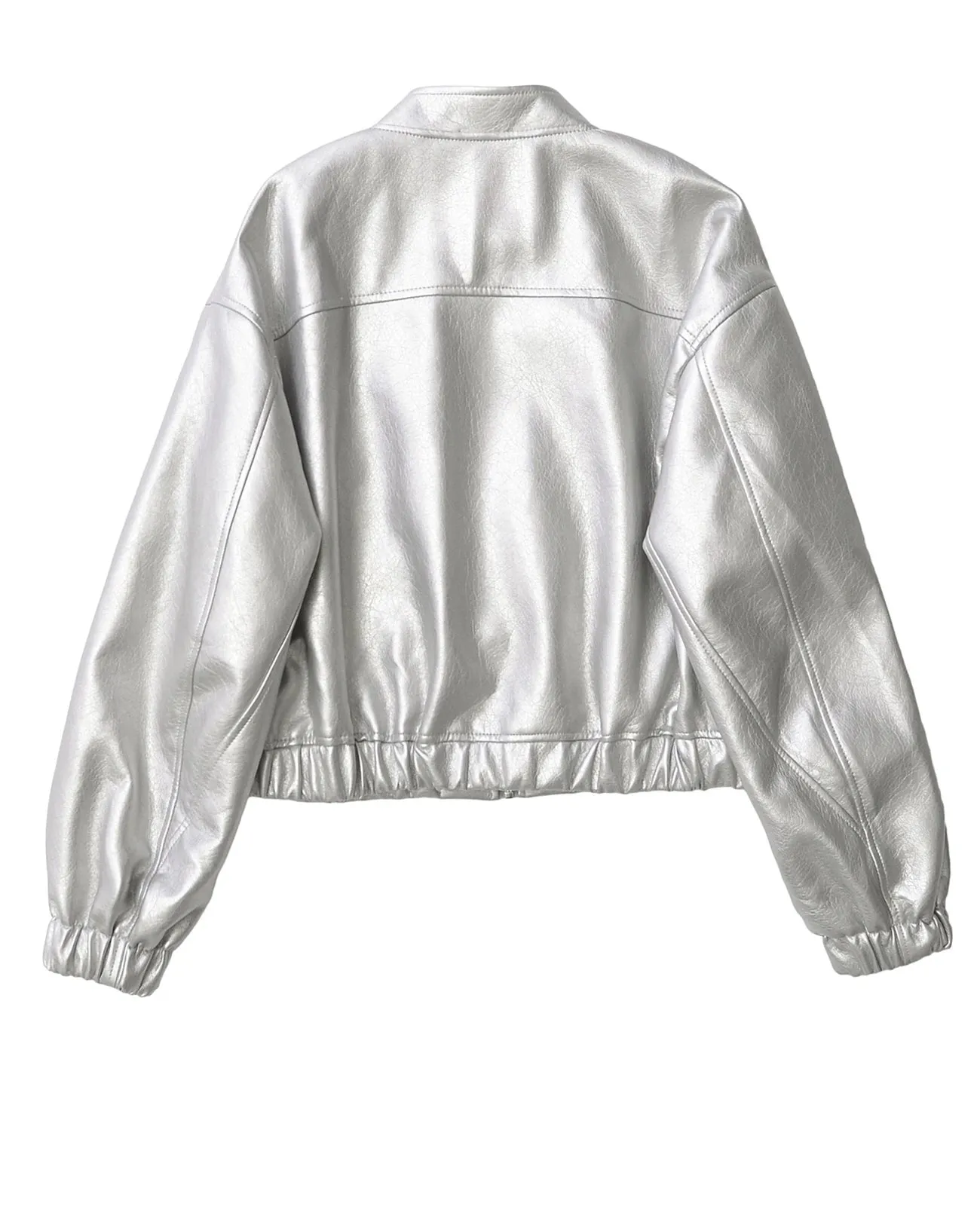 Metallic Bomber Silver Pilot Jacket