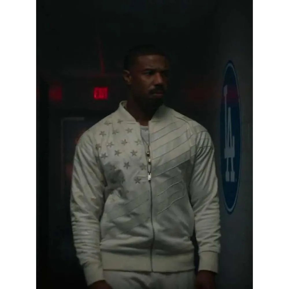 Michael B Jordan Creed White Bomber Jacket