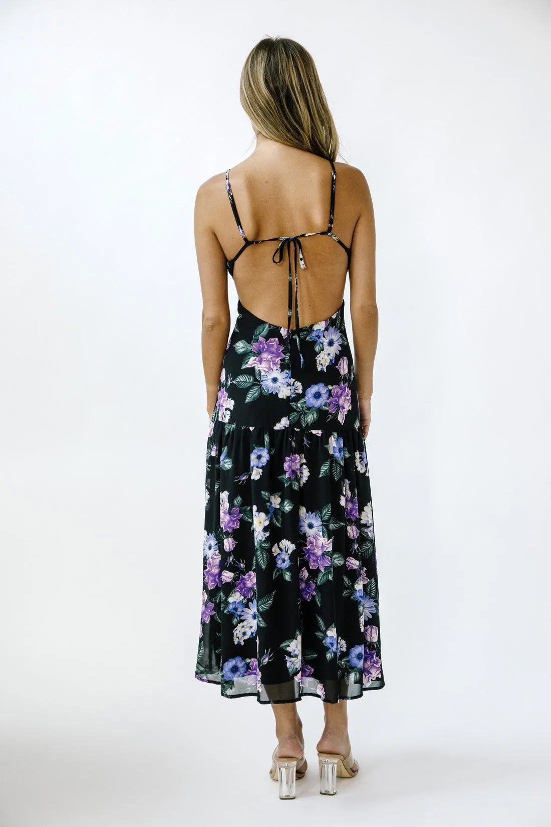 Midnight Bloom Midi Dress