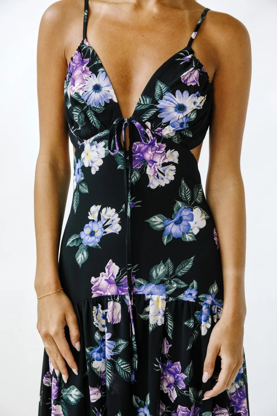 Midnight Bloom Midi Dress