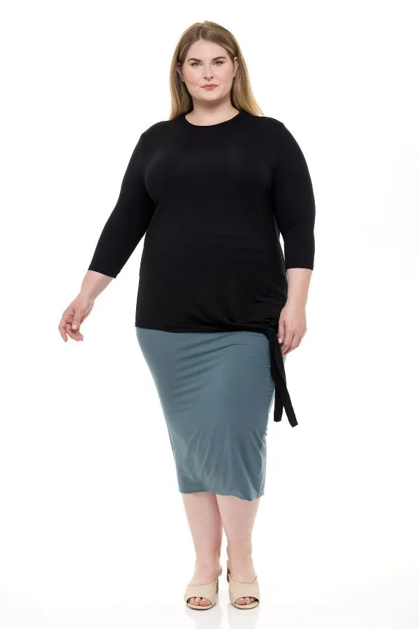 *MODAL PENCIL SLIM SKIRT (MARINE)