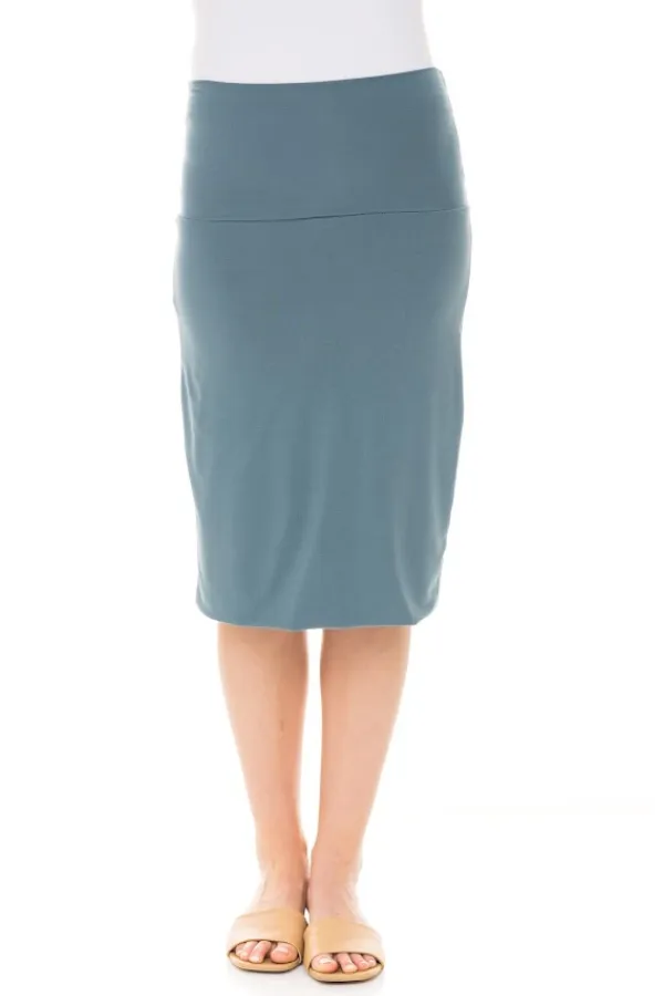 *MODAL PENCIL SLIM SKIRT (MARINE)