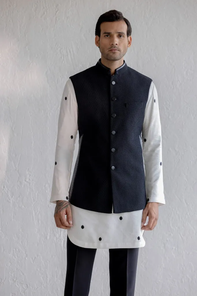 Monochrome Chevron Nehru Jacket