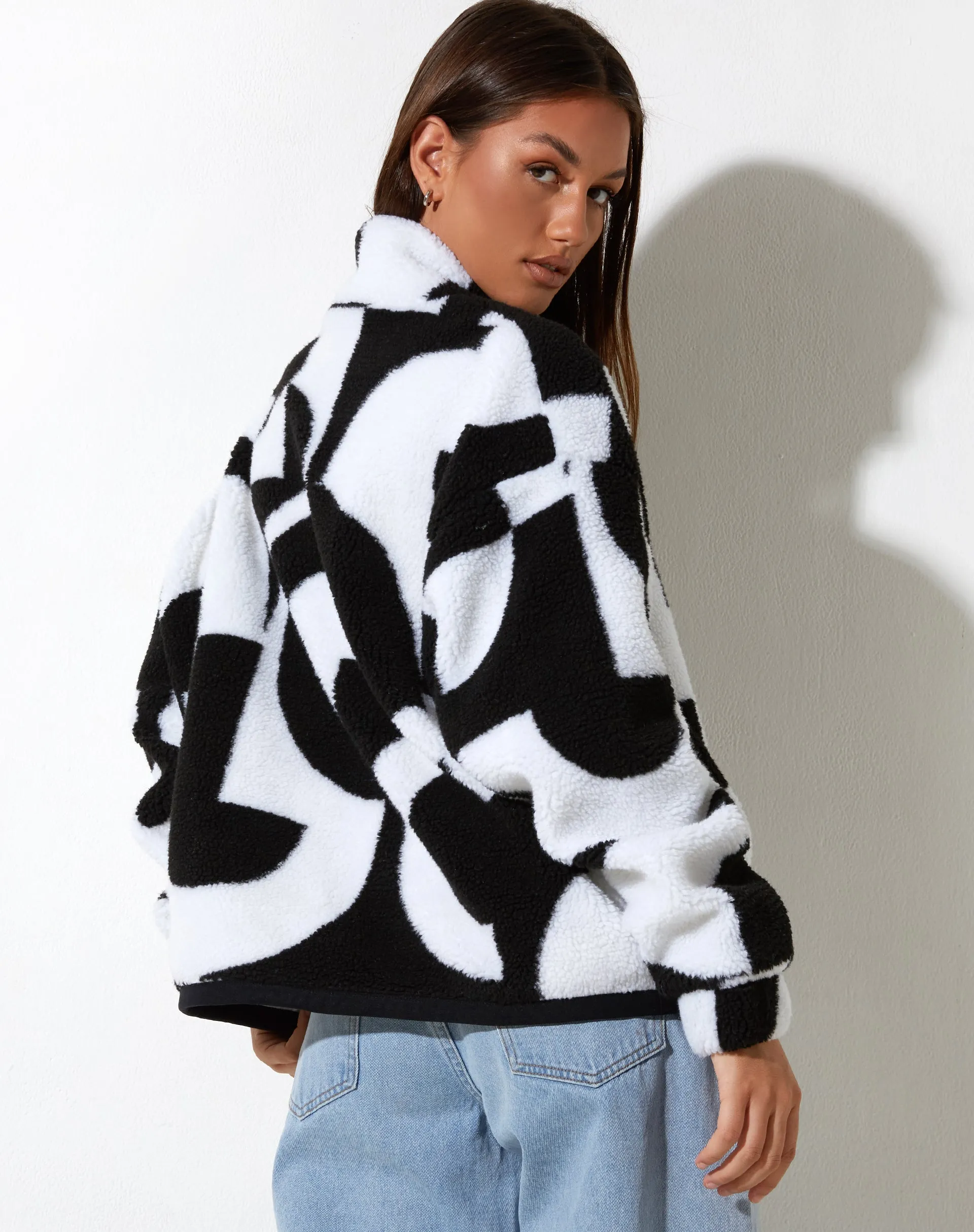 Naira Jacket in Geo Black and White