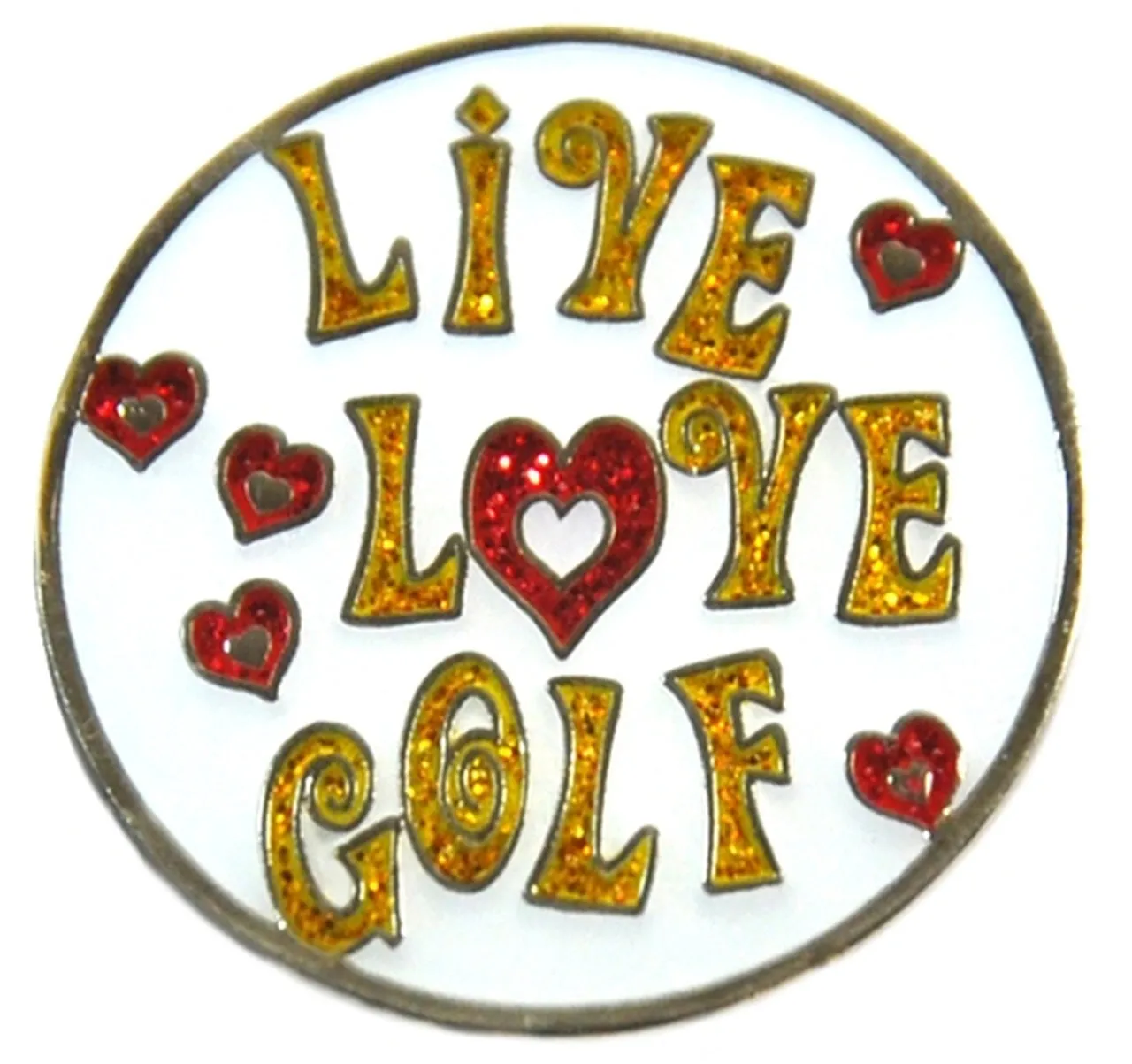 Navika Glitzy Hat Clip/Marker Live Love Golf