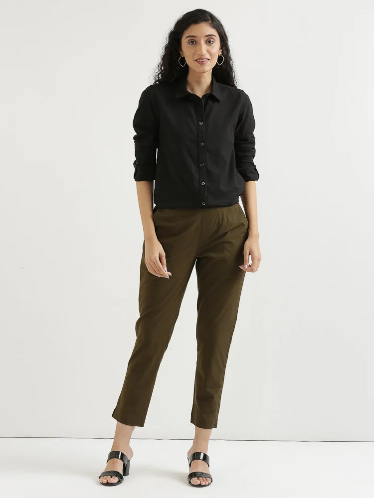 Olive Green Cotton Pant