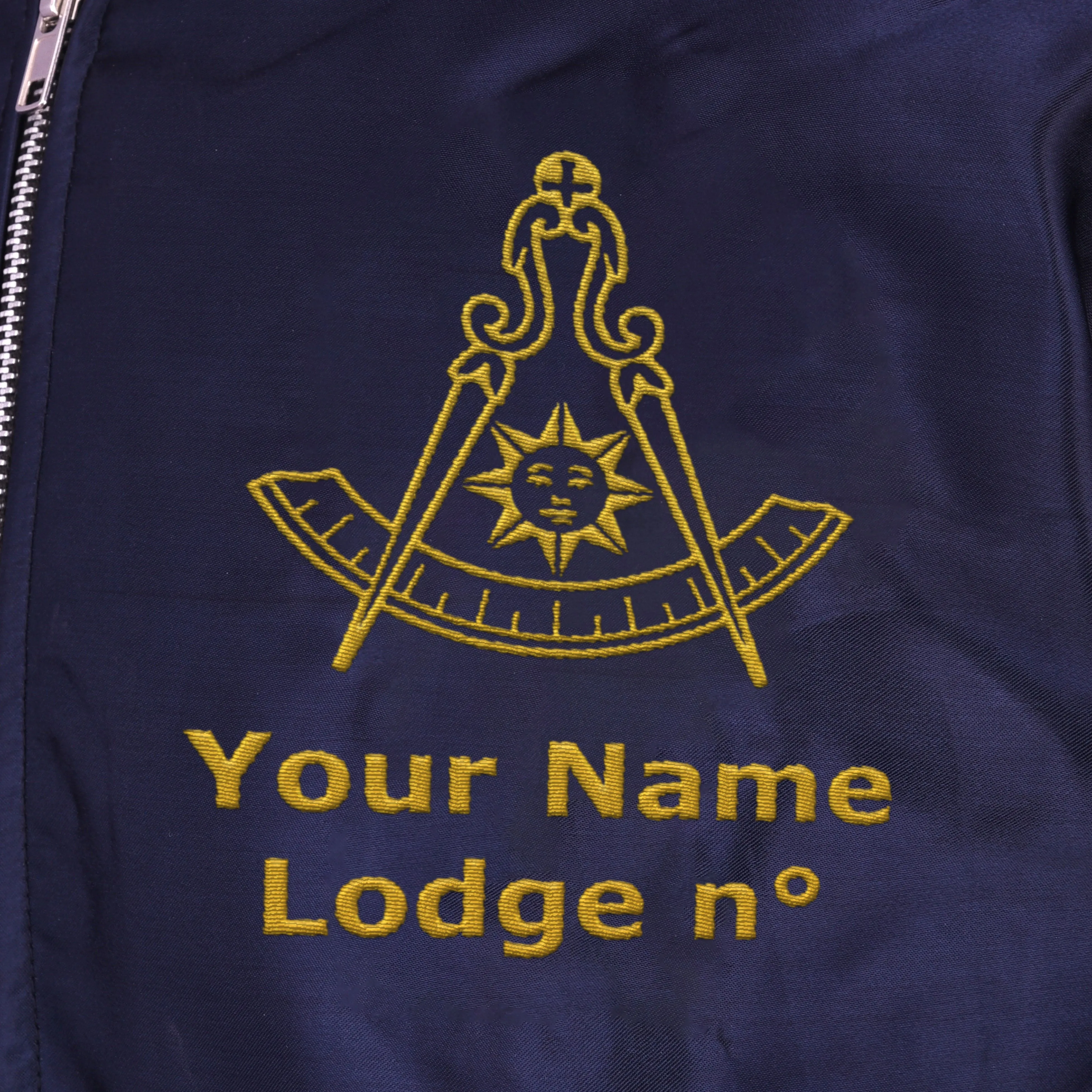 Past Master Blue Lodge California Regulation Jacket - Nylon Blue Color With Gold Embroidery