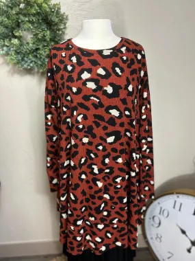 Plus Size Animal Print Rust Animal Print Tunic Top