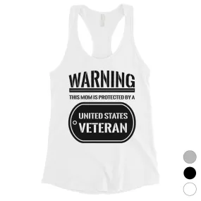 Protected By Veteran Gift Womens Tank Top Proud Army Mom July 4th