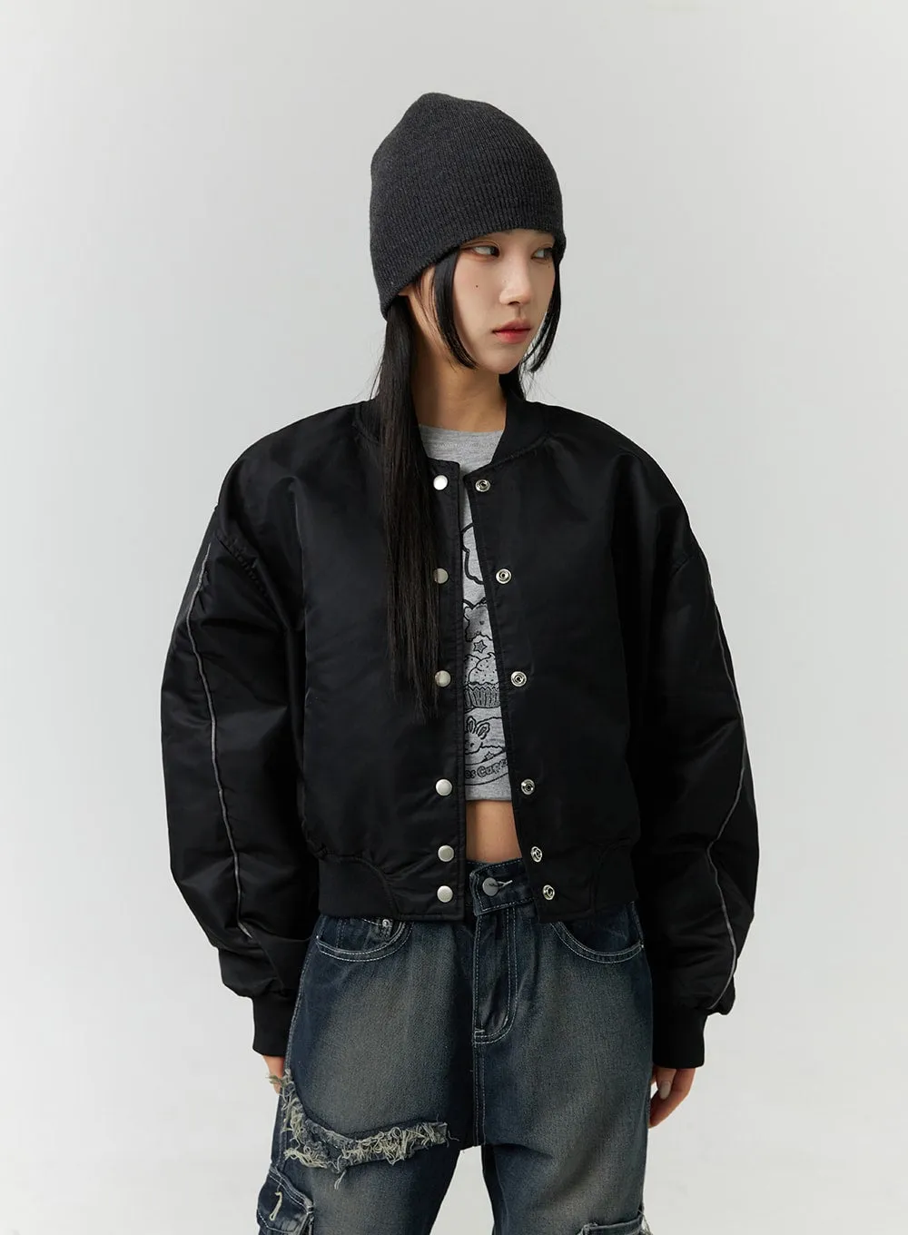 Round Neck Bomber Jacket CD301