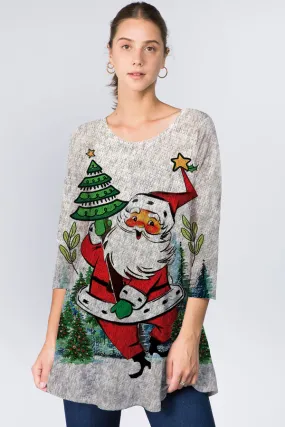 Santa Holiday A-Line Holiday Tunic