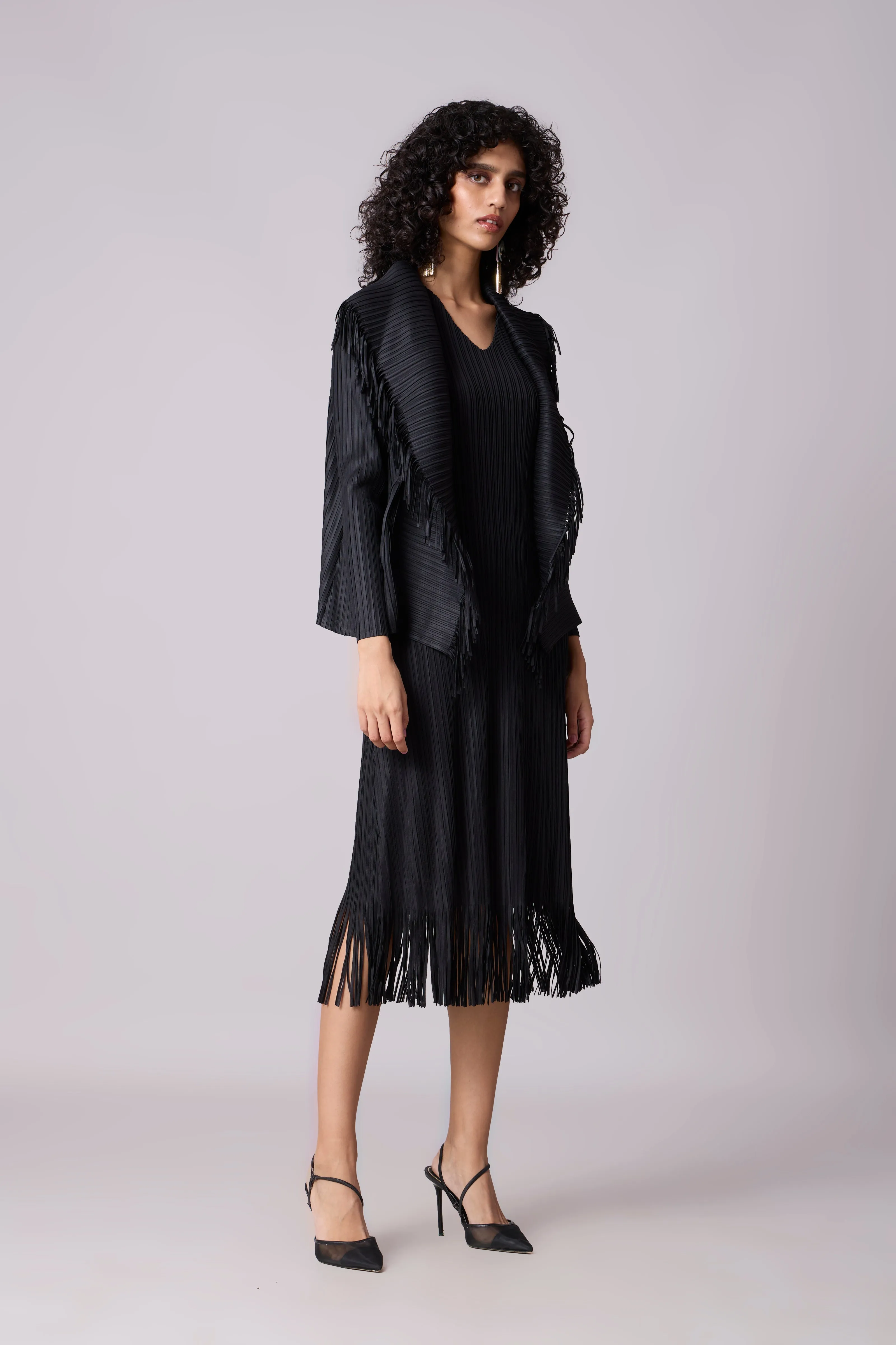 Sasha Fringe Dress - Black