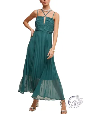 Sleek Sophistication Pleated Maxi Dress