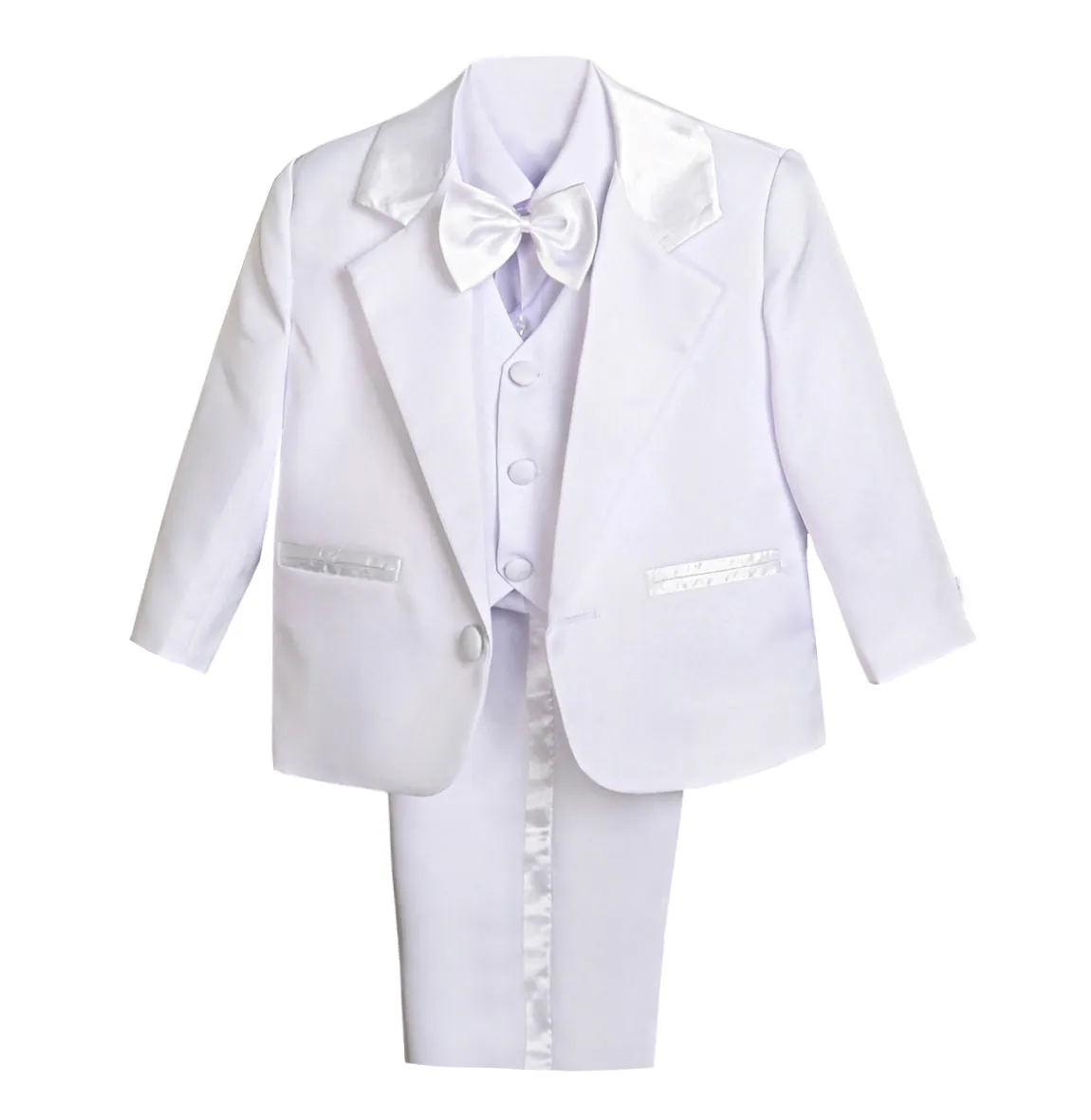 ST022A Baby Boys' 5 Pcs Set Formal Tuxedo Suits No Tail Wedding Christening Outfits Size 0 Months to 4T