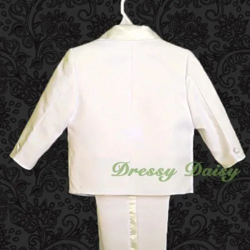 ST022A Baby Boys' 5 Pcs Set Formal Tuxedo Suits No Tail Wedding Christening Outfits Size 0 Months to 4T