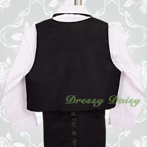 ST022A Baby Boys' 5 Pcs Set Formal Tuxedo Suits No Tail Wedding Christening Outfits Size 0 Months to 4T