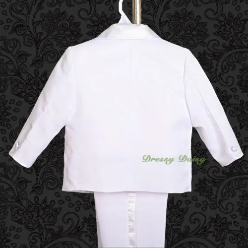 ST022A Baby Boys' 5 Pcs Set Formal Tuxedo Suits No Tail Wedding Christening Outfits Size 0 Months to 4T