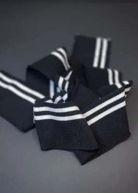 Striped Cotton Rib -  Black   White