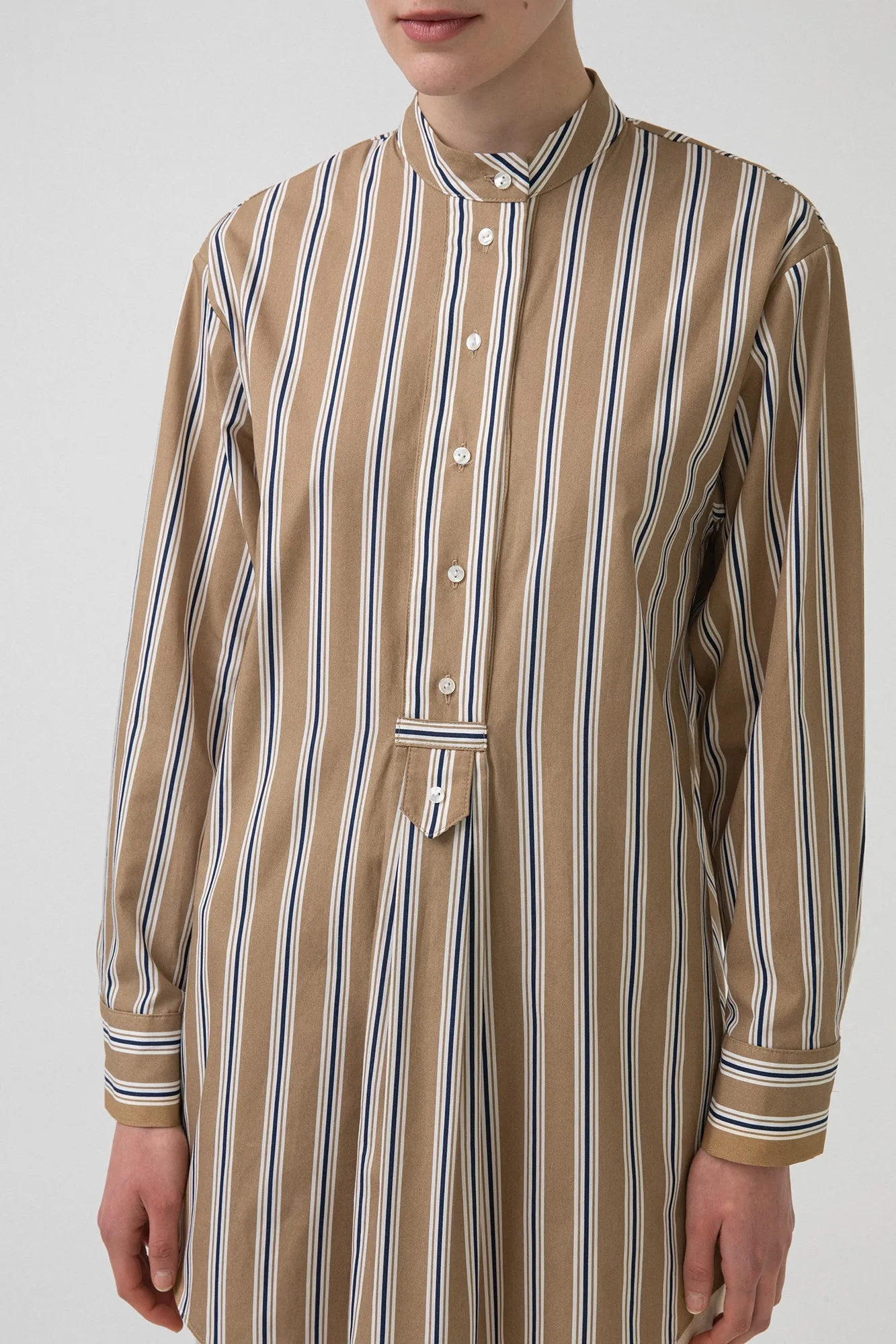 STRIPED NECKBANDED TUNIC