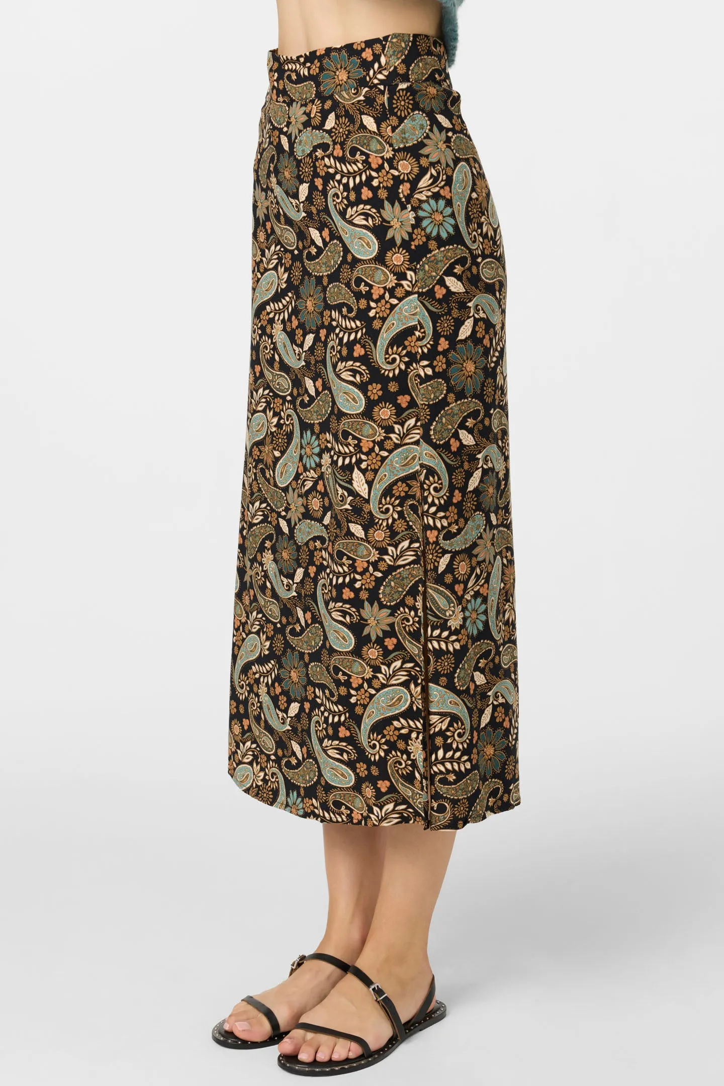 SUNNI ROSALIA PAISLEY MIDI SKIRT