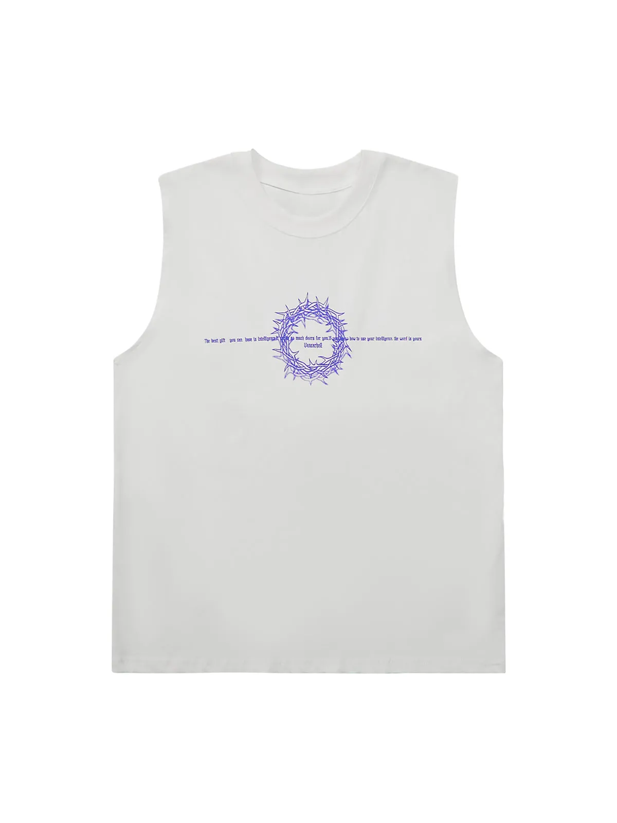 Thesupermade Thorn Ring Retro Font Street Rap Sleeveless Vest