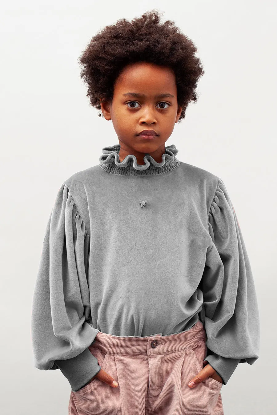 Tocoto Vintage Velvet Turtleneck Girls Shirt