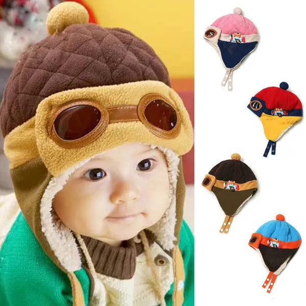 Toddlers Cool Baby Pilot Aviator Beannie -  Boy Girl Kids Winter Bomber Hat