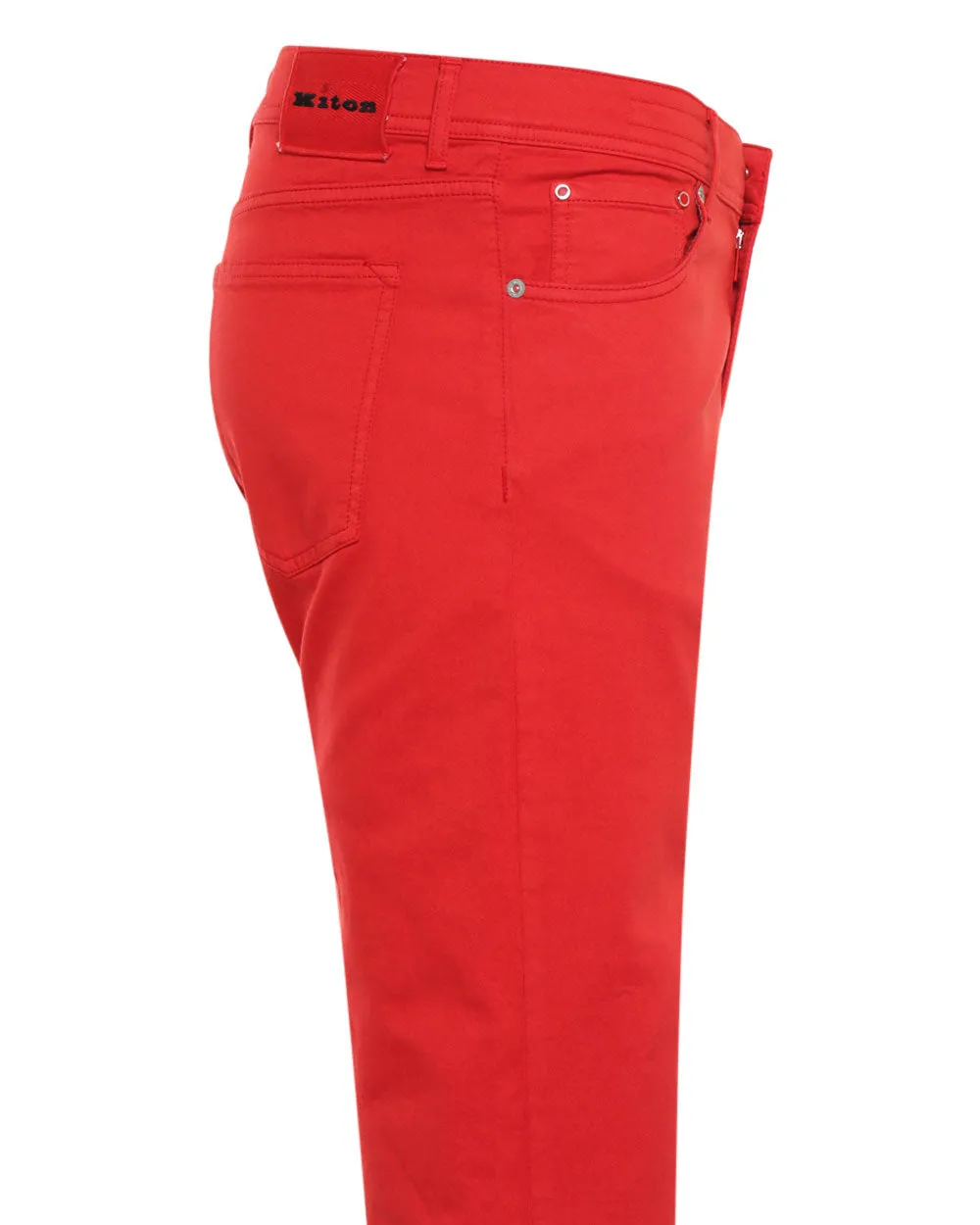 Washed Red Cotton Blend Slim Fit Chino Pant