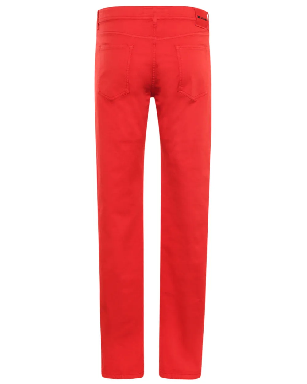 Washed Red Cotton Blend Slim Fit Chino Pant