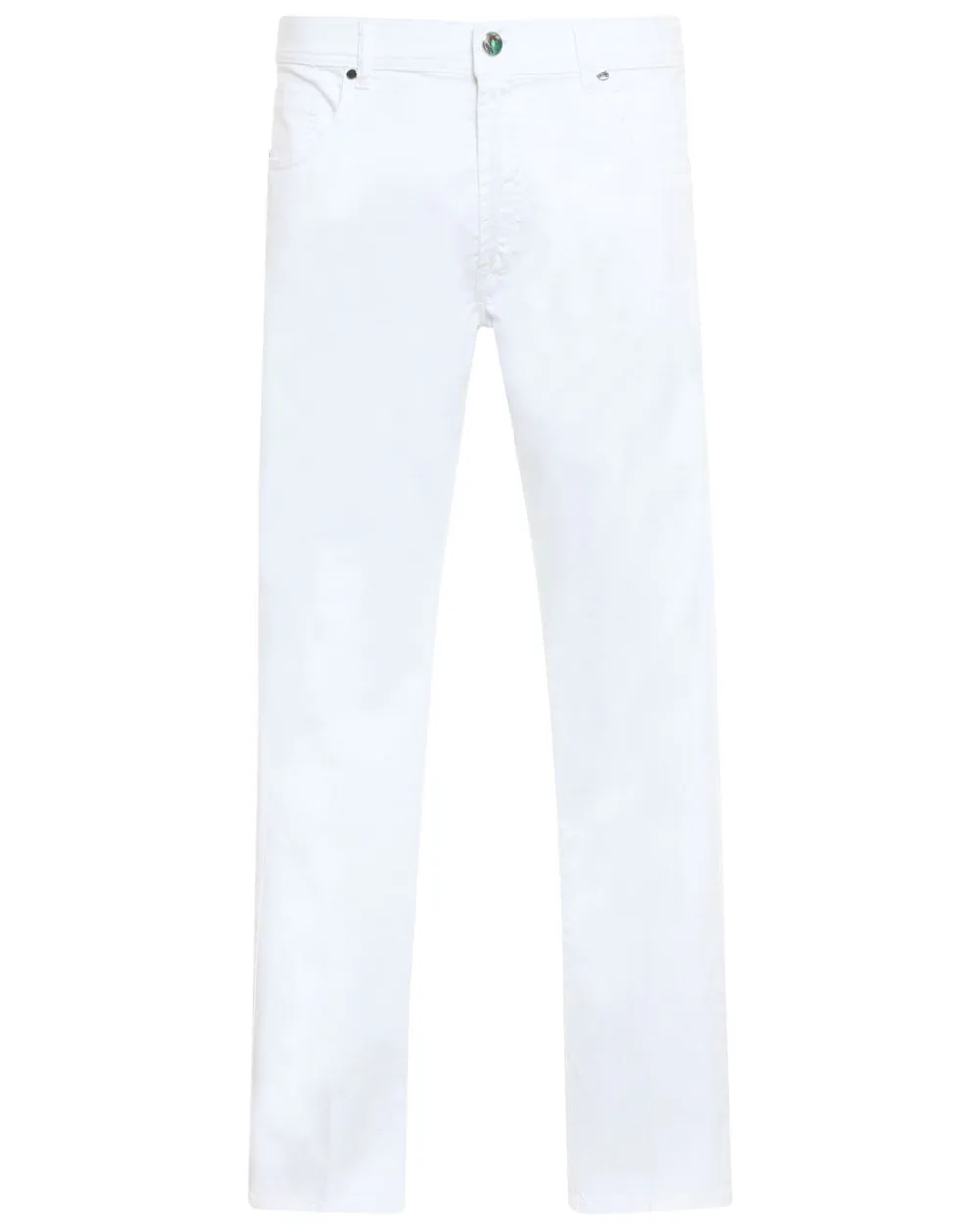 White Cotton Slim Fit Chino Pant