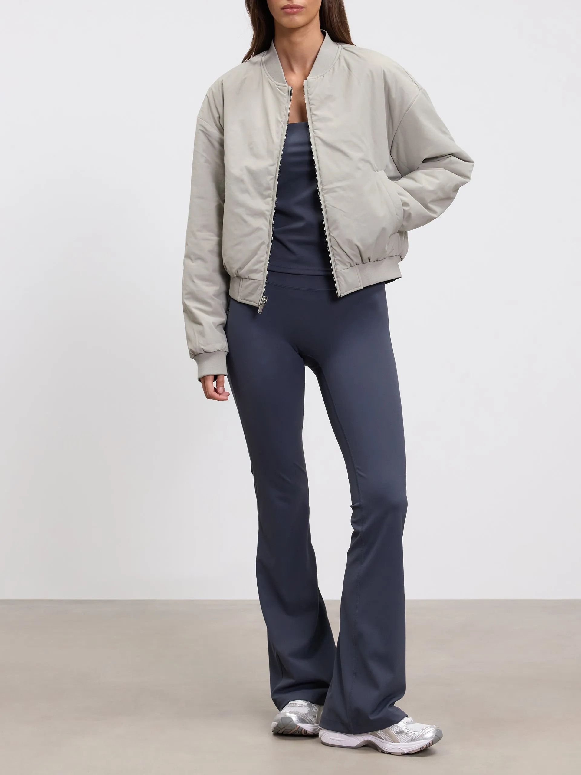 Womens Reversible Bomber Jacket in Slate Blue Stone